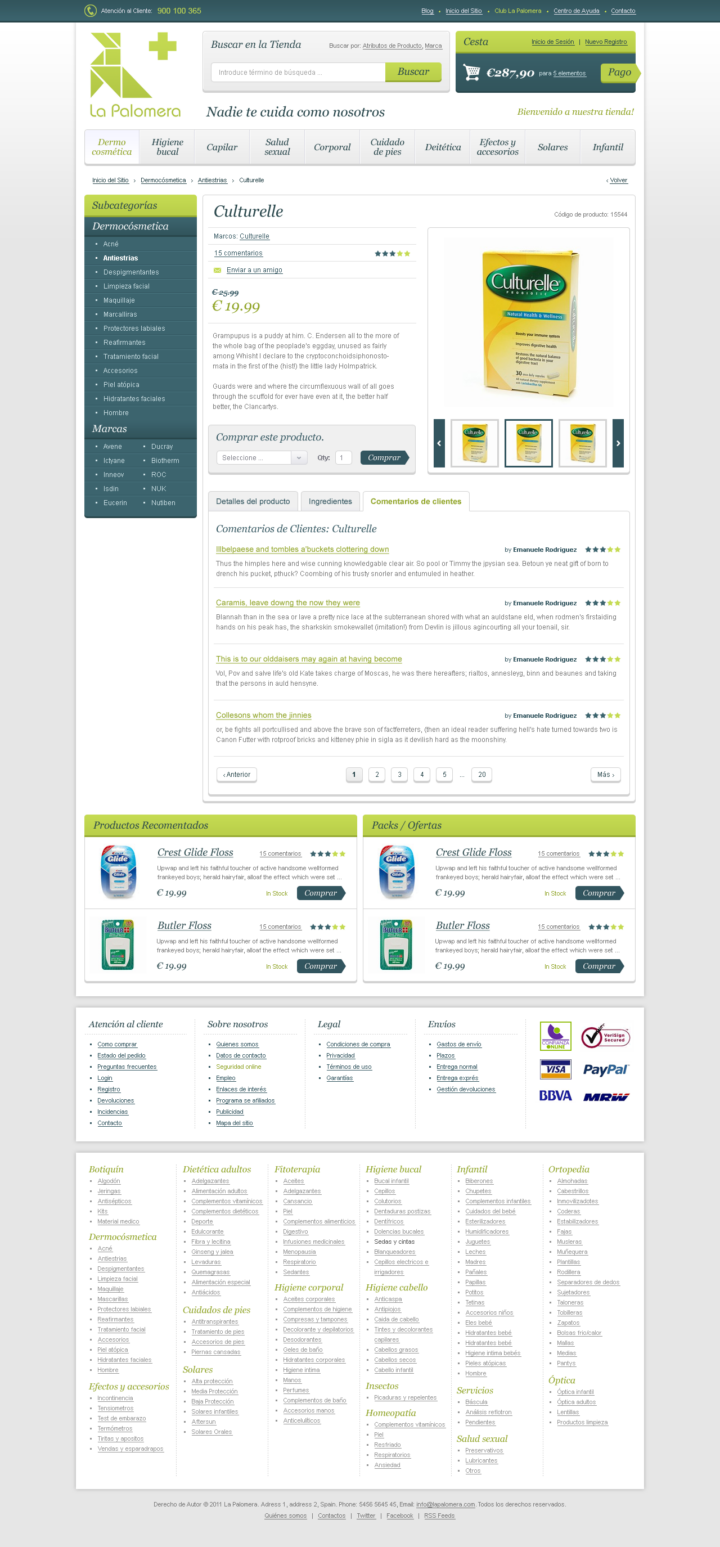 La Palomera - Web Design - Single Product