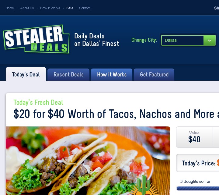 Stealer Deals - Web Design - Header & Fresh Deal
