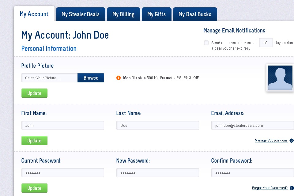 Stealer Deals - Web Design - Account