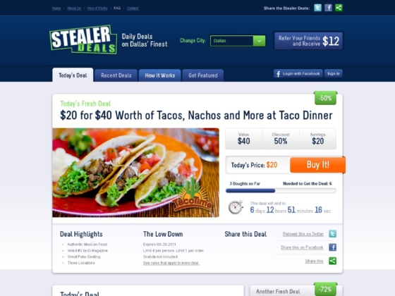 Stealer Deals - Web Design - Homepage