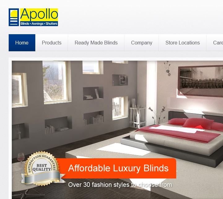 Apollo Blinds - Web Design - Header & Navigation