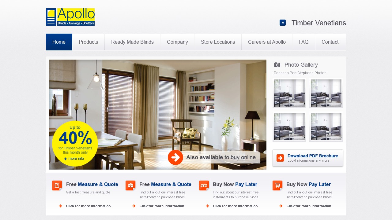 Apollo Blinds - Web Design - Product