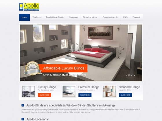 Apollo Blinds - Web Design - Homepage