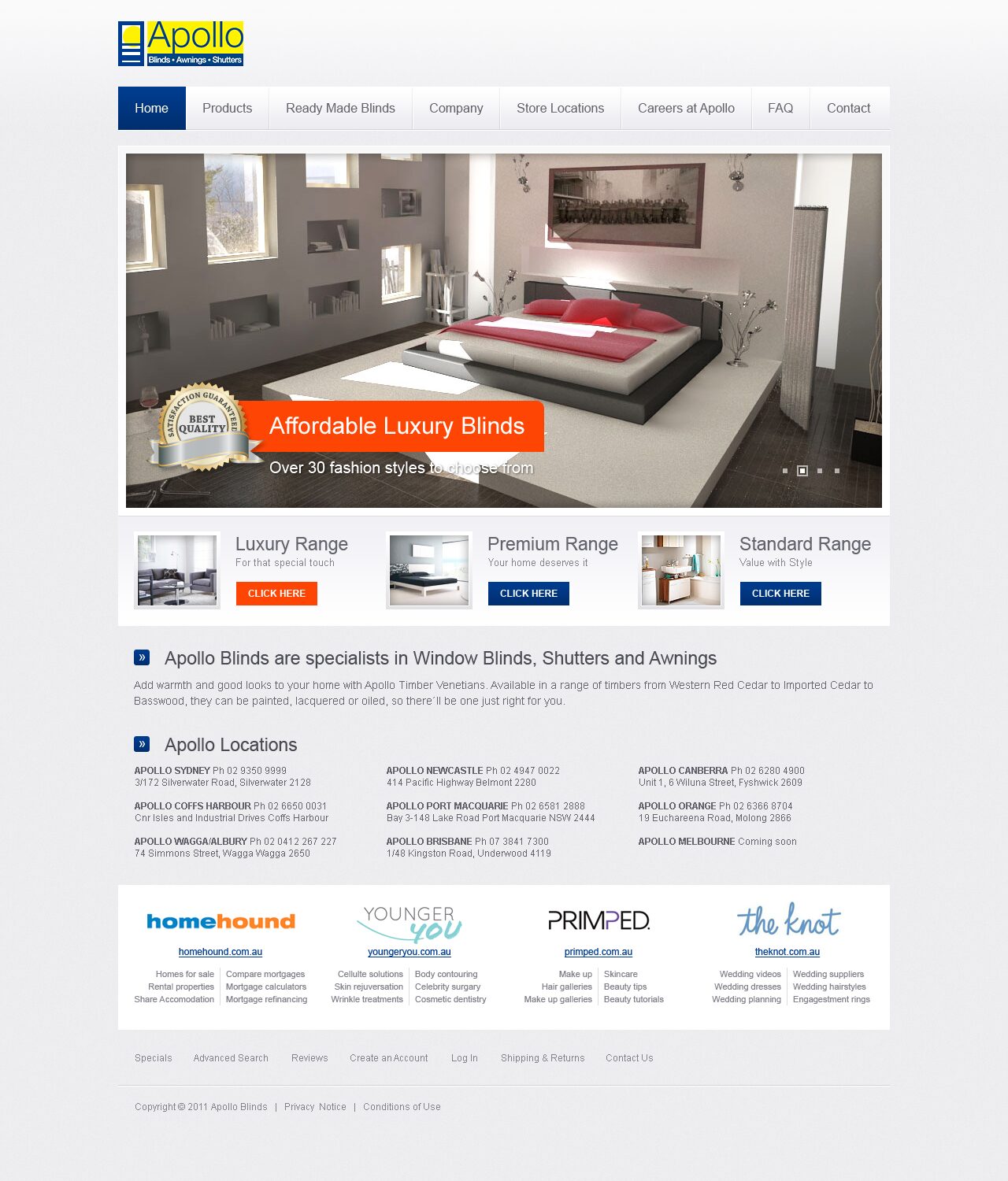 Apollo Blinds - Web Design - Homepage