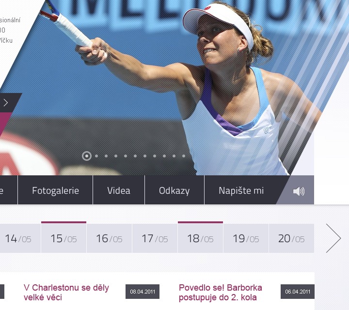 Bára Strýcová - Web Design - Hero & Calendar