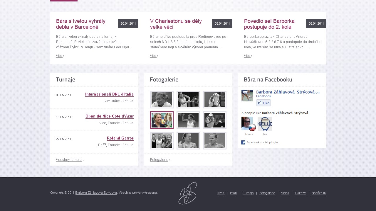 Bára Strýcová - Web Design - Content & Footer