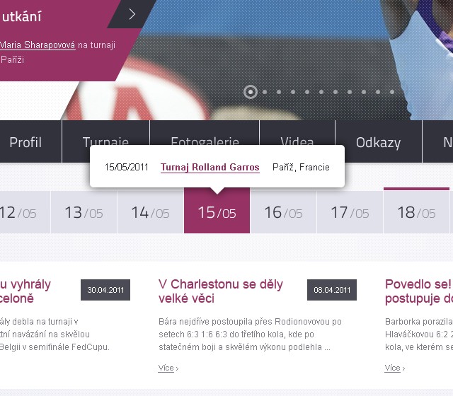 Bára Strýcová - Web Design - Hovered Calendar Item