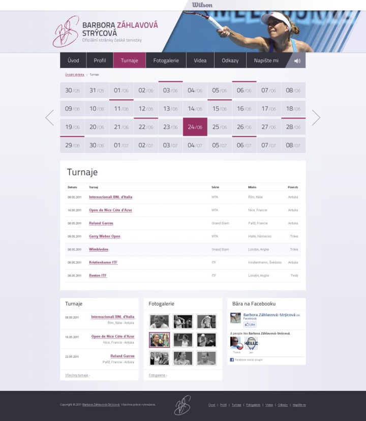 Bára Strýcová - Web Design - Tour