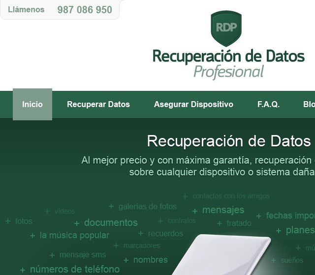Recuperación de datos - Web Design - Header & Navigation