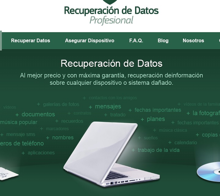 Recuperación de datos - Web Design - Hero Headline
