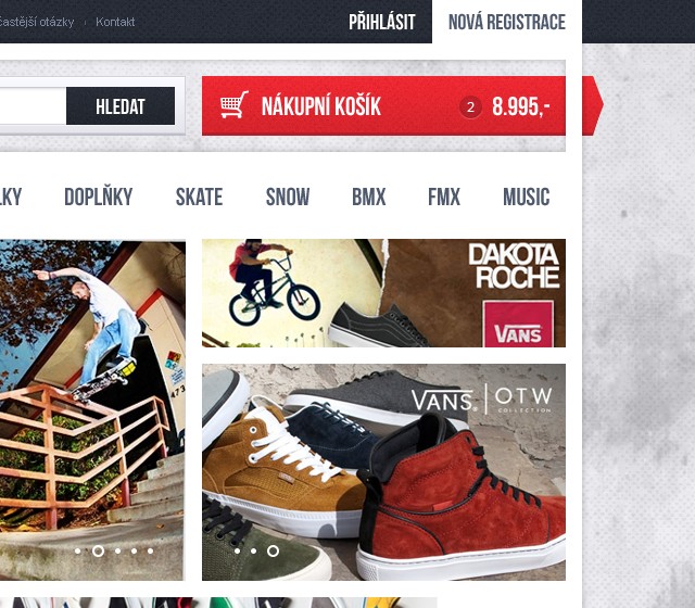 SkateShoes - Web Design - Cart & Account