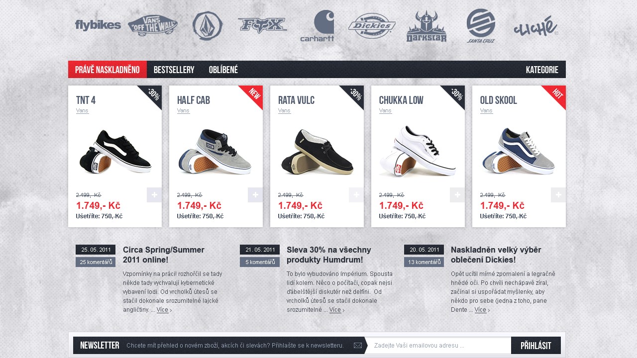SkateShoes - Web Design - Labels & Recent Products