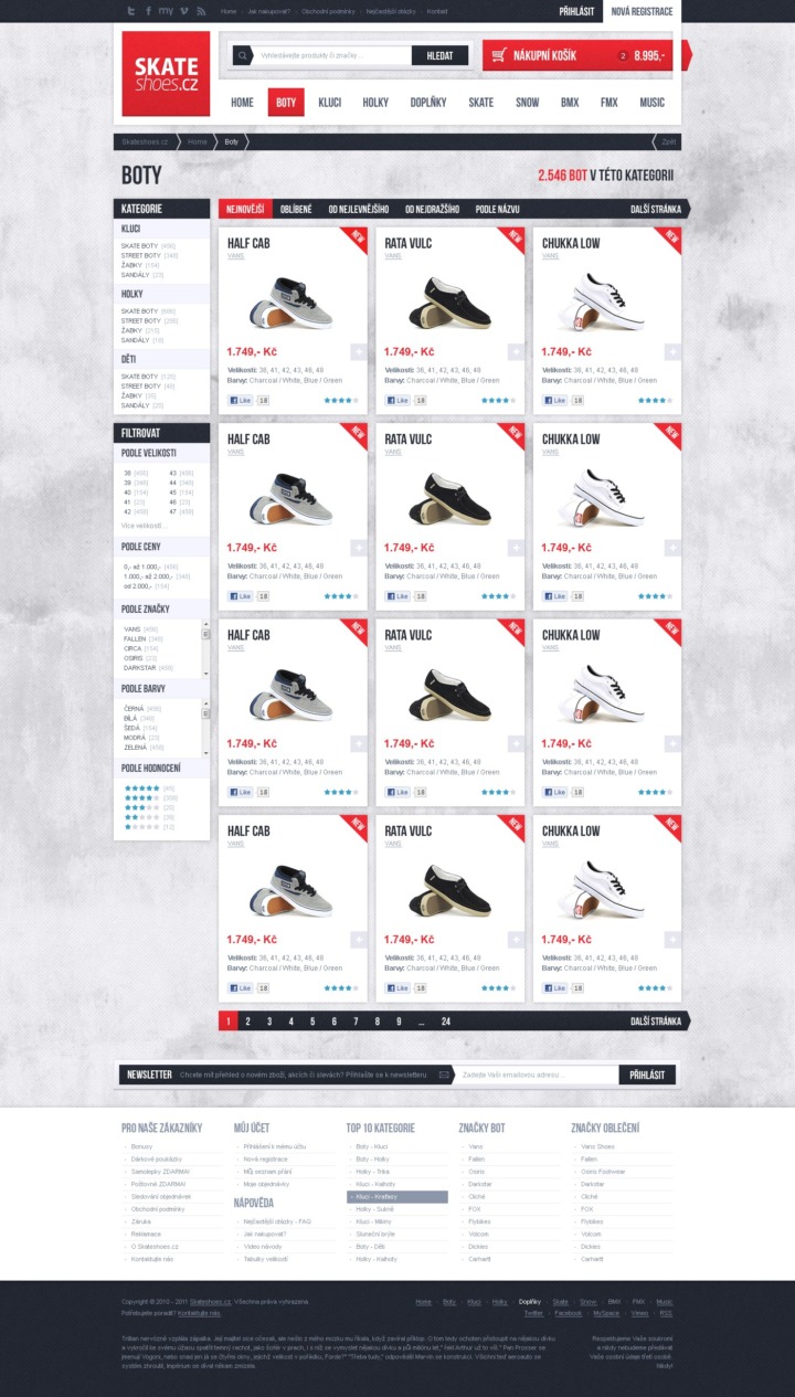 SkateShoes - Web Design - Product Category