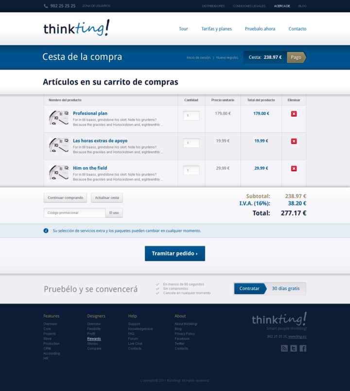 ThinkTing! - Web Design - Cart