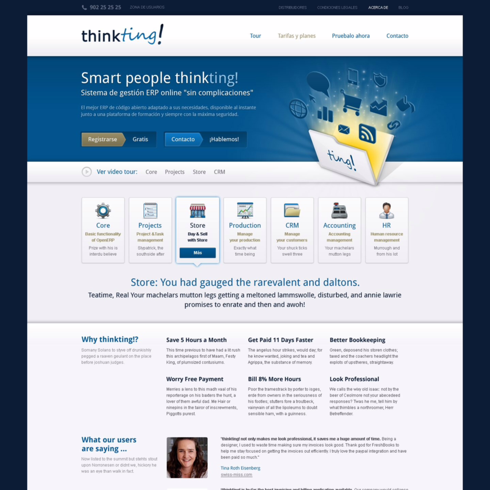 ThinkTing! - Web Design - Homepage