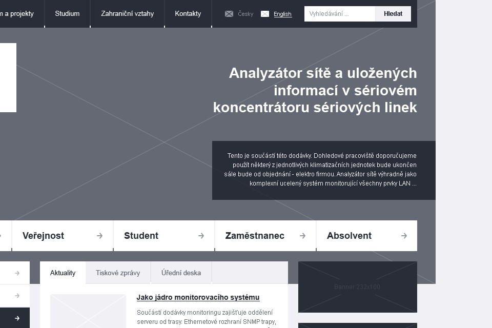 ZČU - Wireframe - Homepage - Hero headline