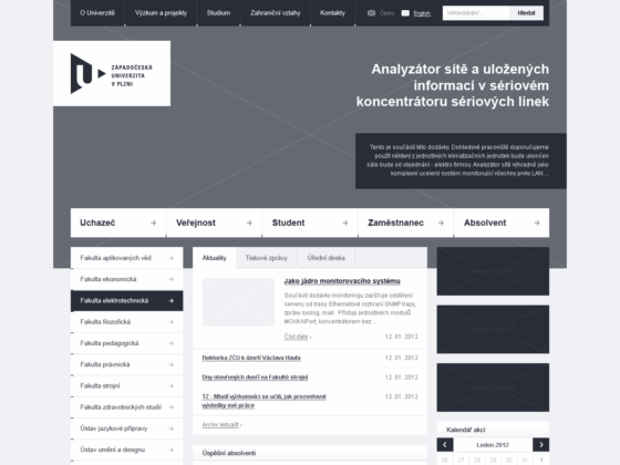 ZČU - UX Wireframe - Homepage