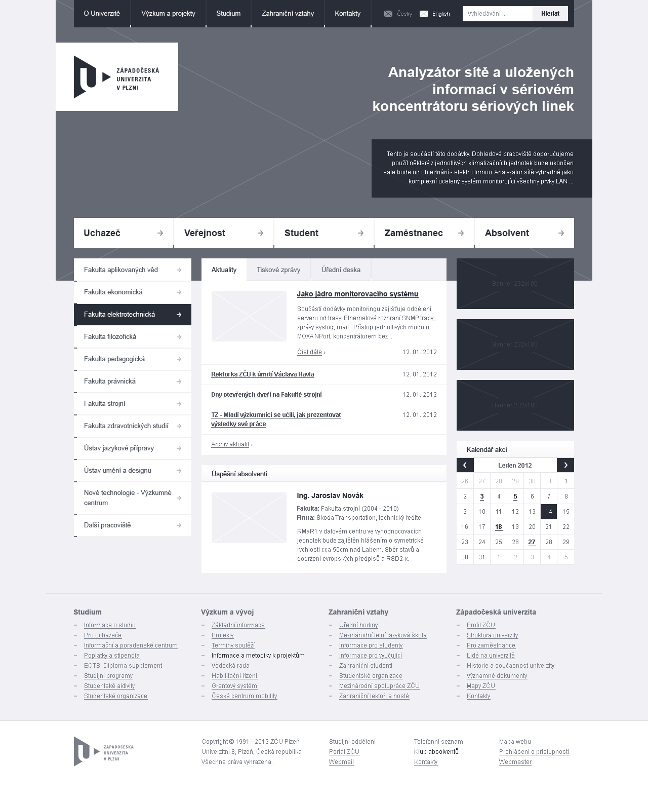 ZČU - UX Wireframe - Homepage