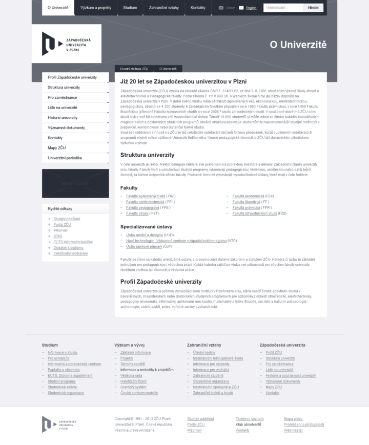 ZČU - UX Wireframe - Page