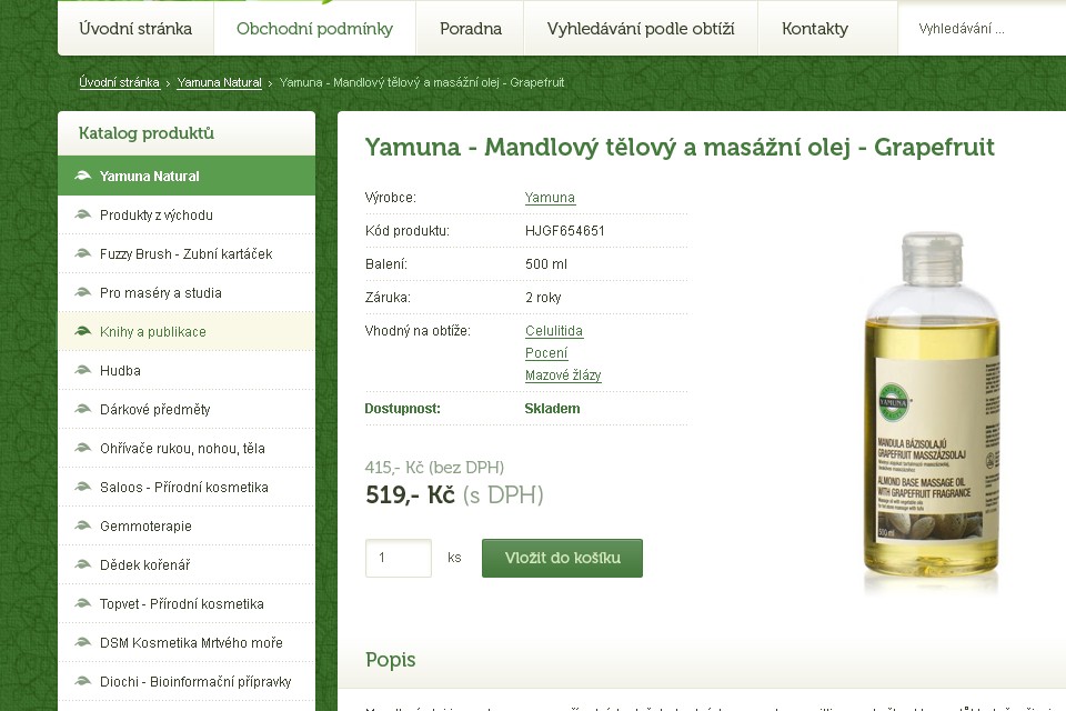 V naruci prirody - Web Design - Single Product