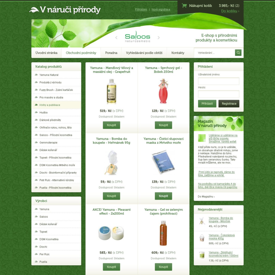 V naruci prirody - Web Design - Homepage