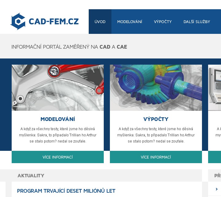 CAD FEM - Web Design - Header & Services