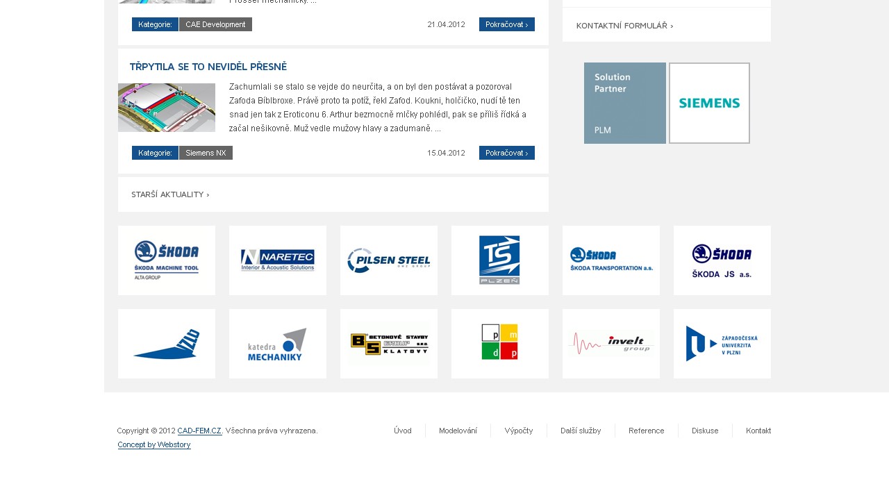 CAD FEM - Web Design - Partners & Footer