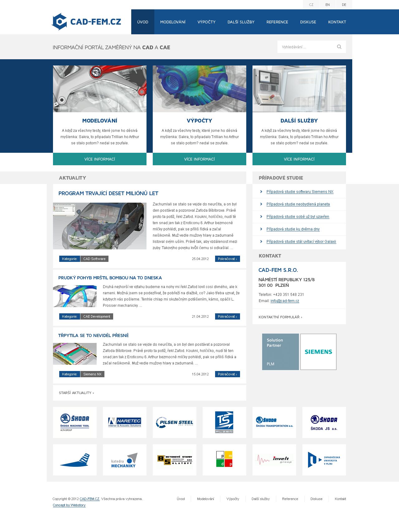 CAD FEM - Web Design - Homepage