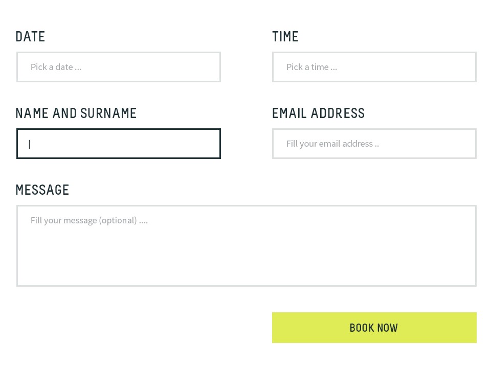 Lemon - Web Design - Reservation Form