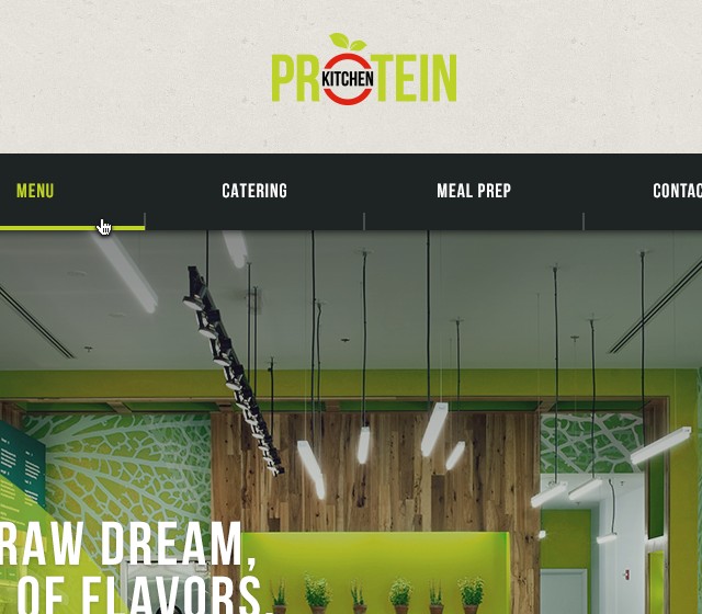 Protein Kitchen - Web Design - Header