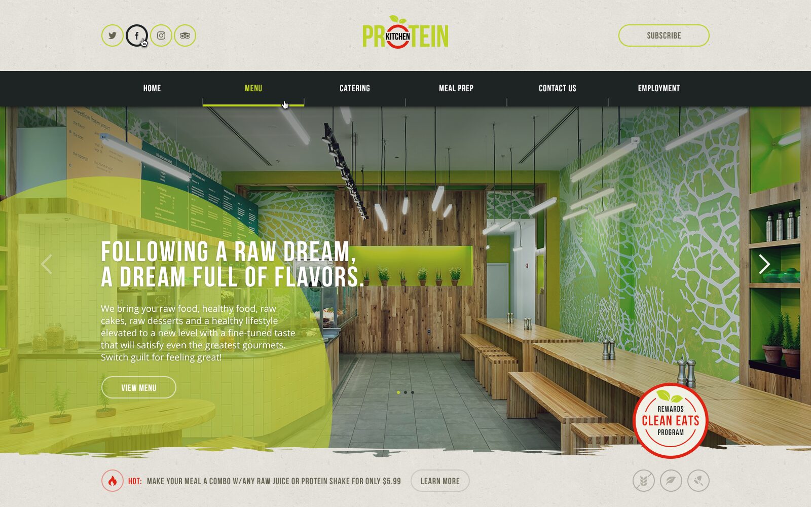 Protein Kitchen - Web Design - Homepage