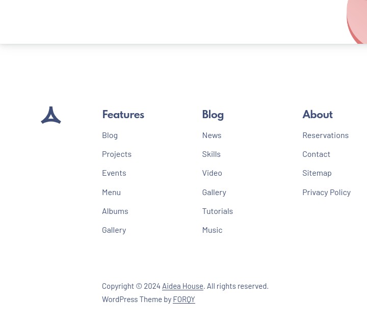 Aidea by FORQY - Multipurpose WordPress Theme - Footer