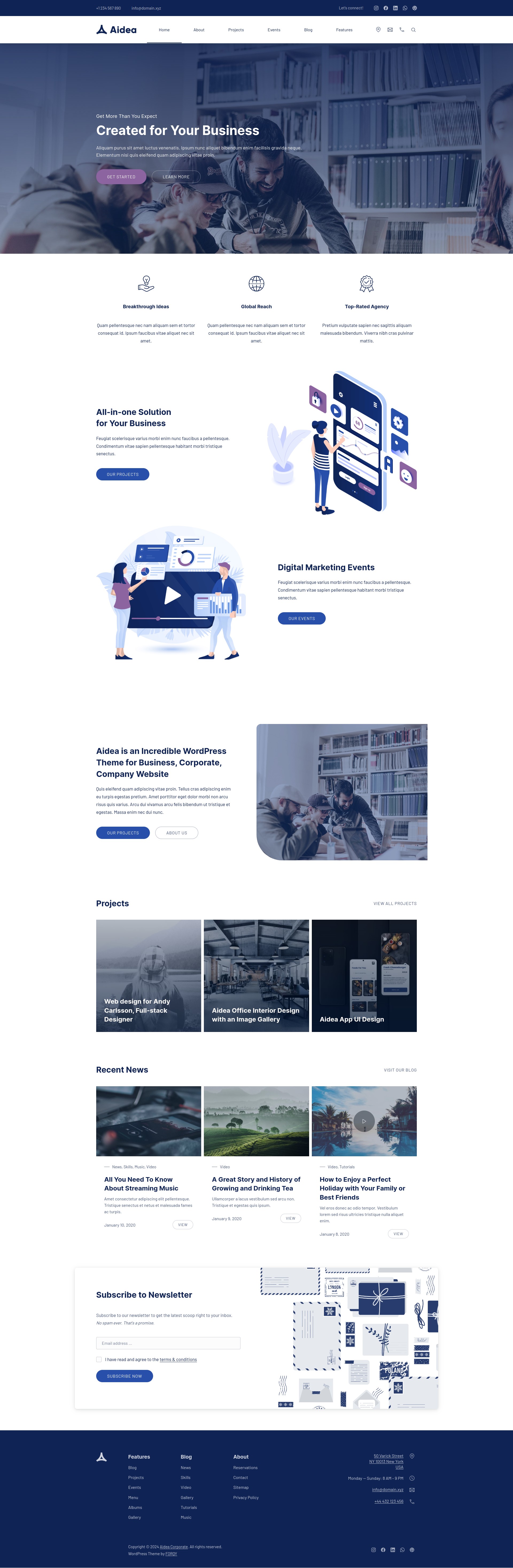 Aidea by FORQY - Preview of the Business WordPress Theme