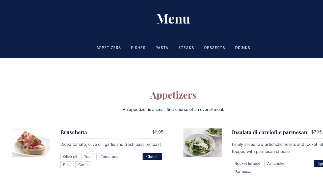 Linguini by FORQY - Fine Dining WordPresss Theme - Restaurant Menus