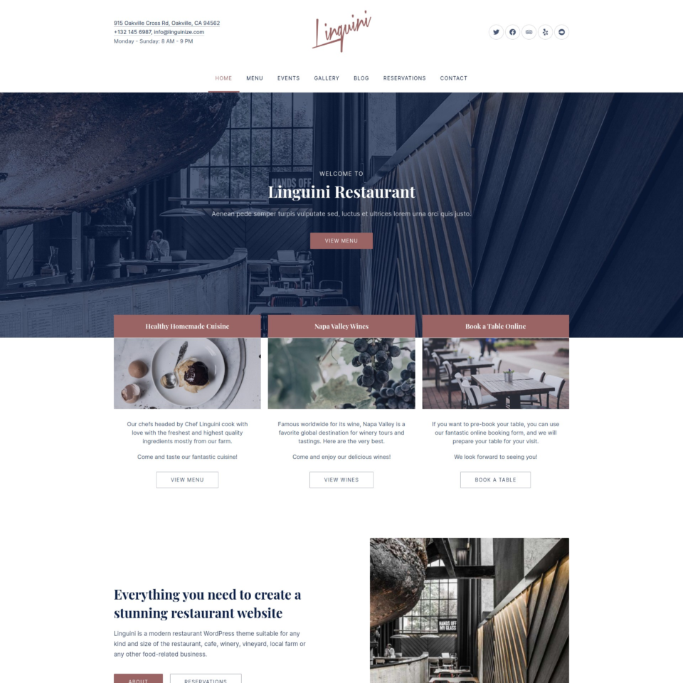 Linguini by FORQY - Restaurant WordPresss Theme - Web Design