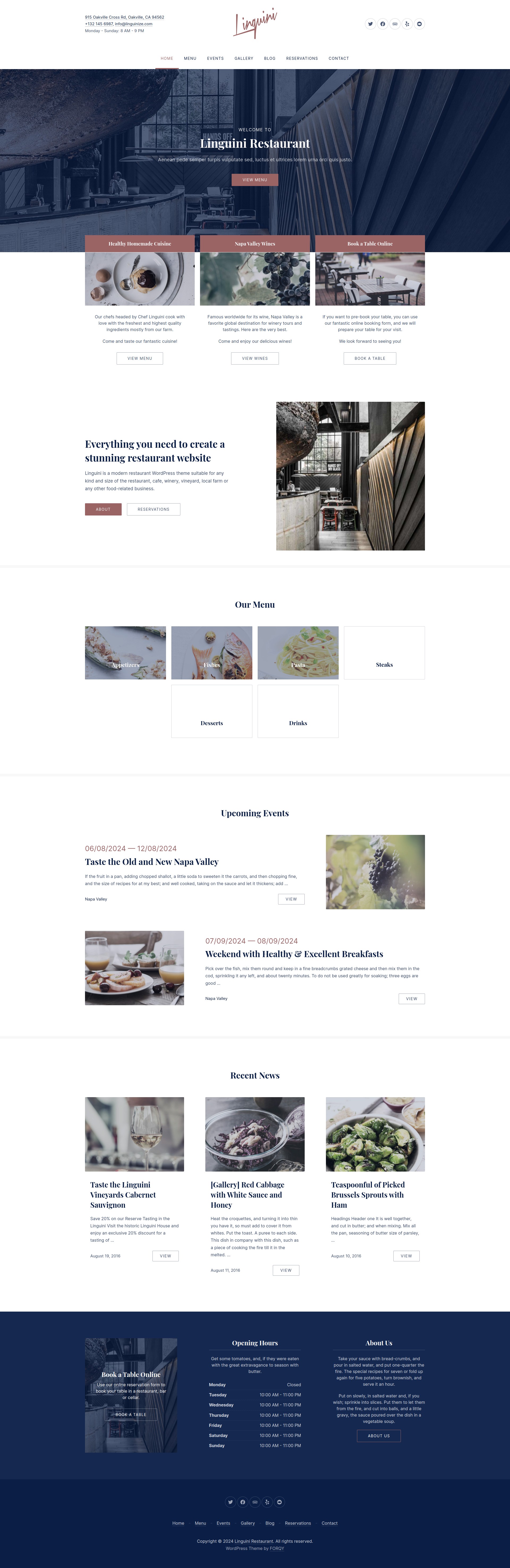 Linguini by FORQY - Restaurant WordPresss Theme - Web Design