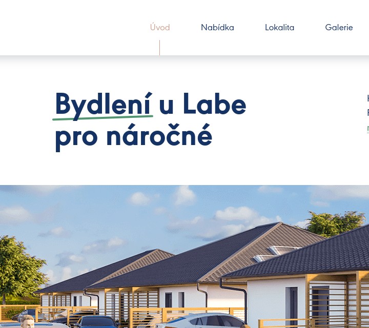 Bungalovy Tišice - Web Design & Development - Hero headline