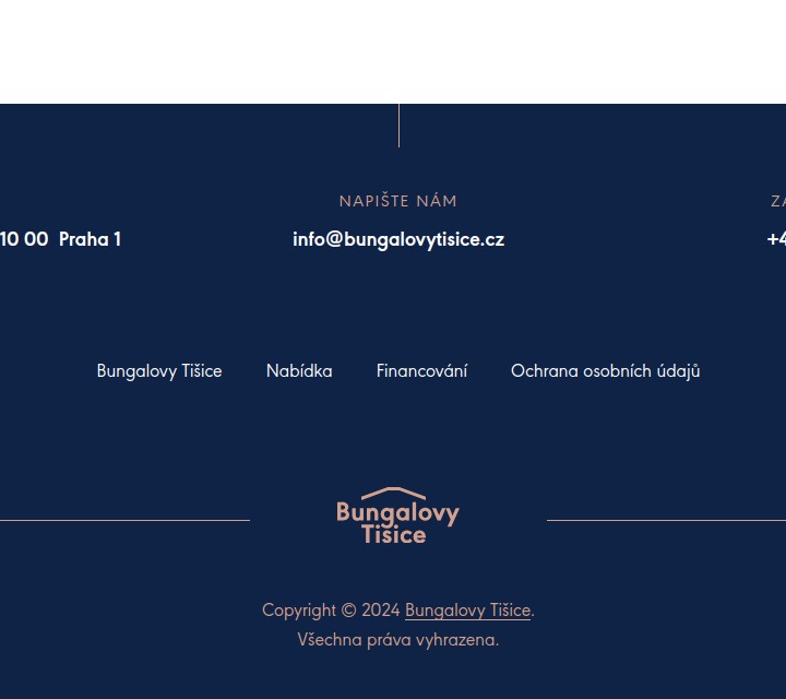 Bungalovy Tišice - Web Design & Development - Footer