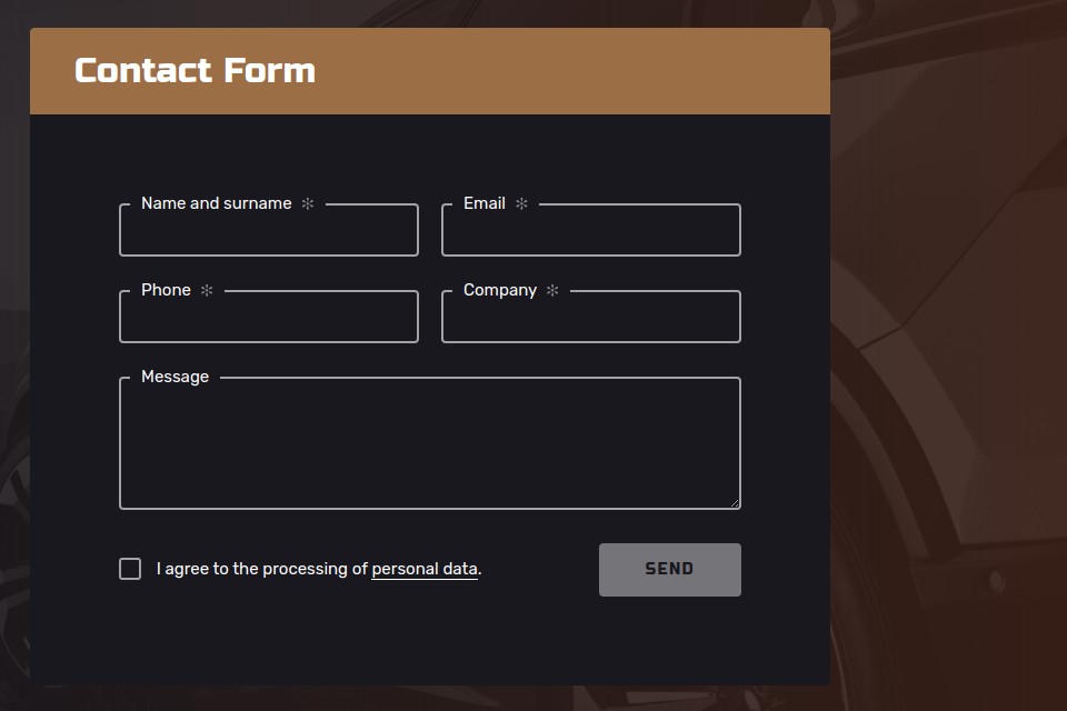 BB Caps - Web Development - Contact Form