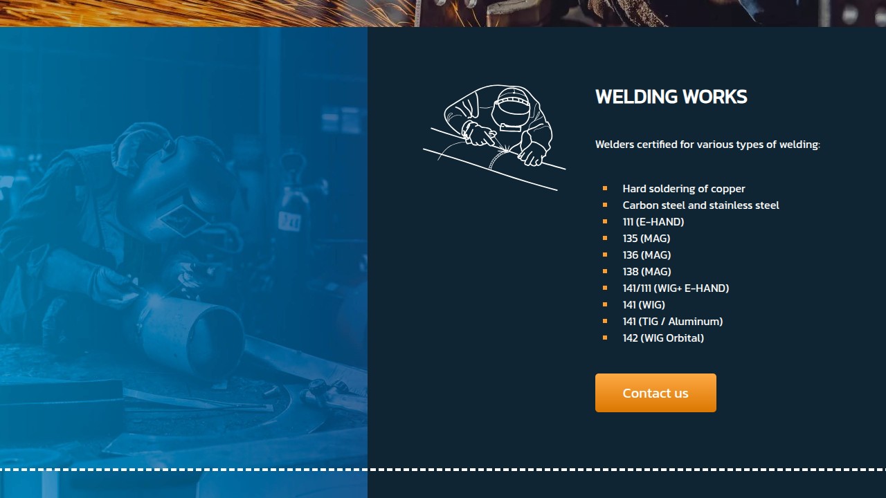 Goltech - Web Development - Service - Welding works