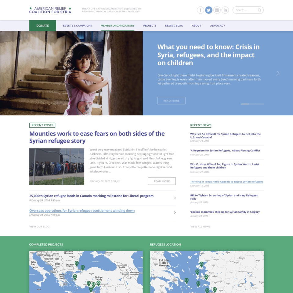 ARC Syria Web Design - Homepage