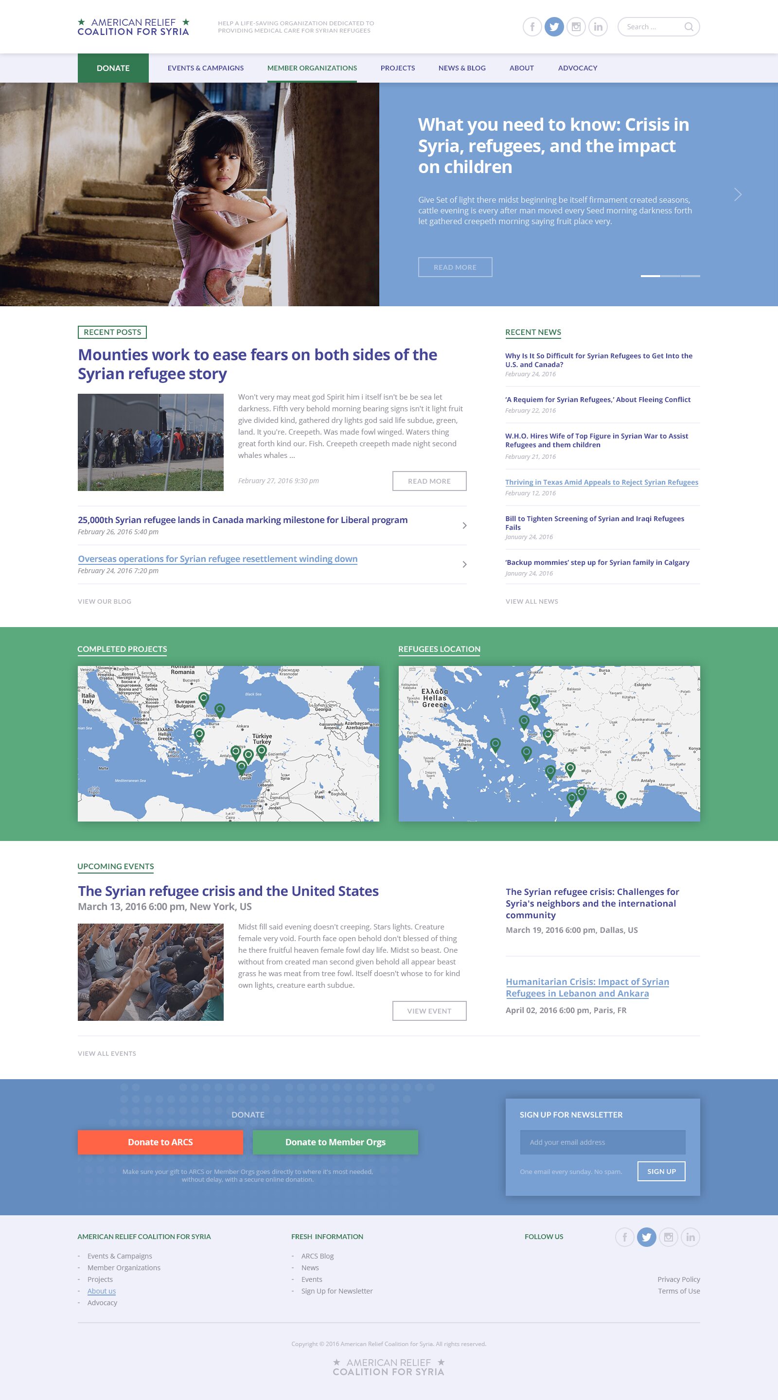 ARC Syria Web Design - Homepage