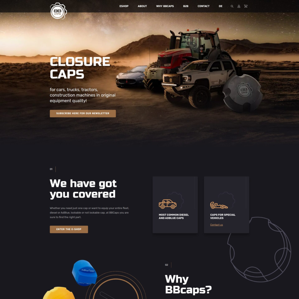 BB Caps Web Design - Homepage