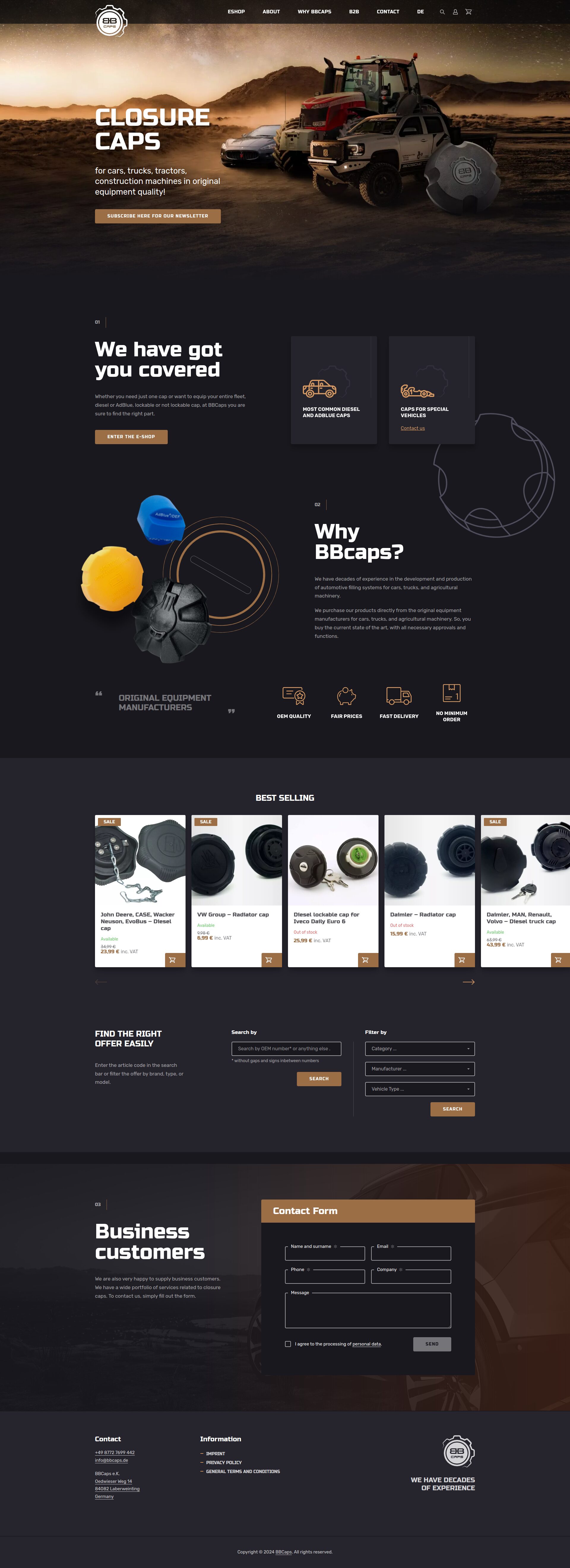 BB Caps Web Design - Homepage