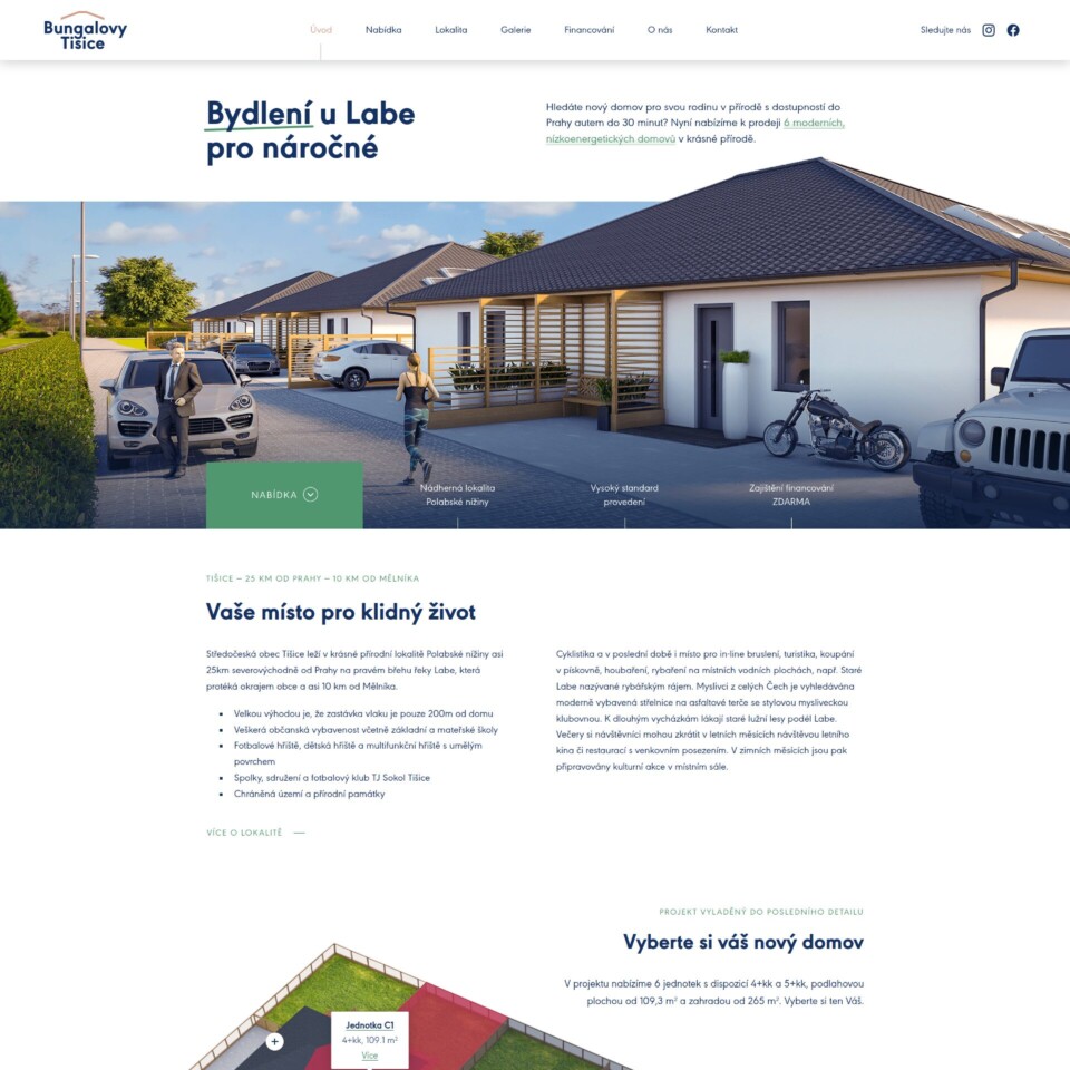 Bungalovy Tišice Web Design - Homepage