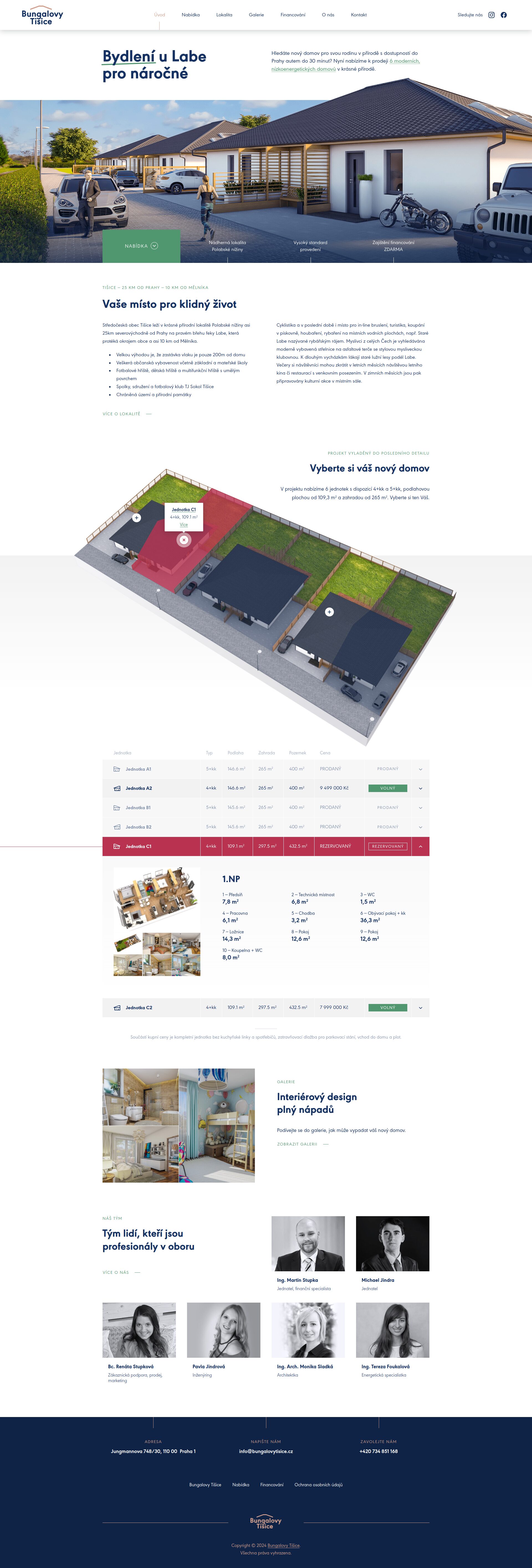 Bungalovy Tišice Web Design - Homepage