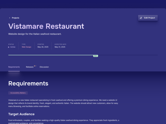 Web Design or Web Development Project in the Partner Account on the WDSGN.Agency