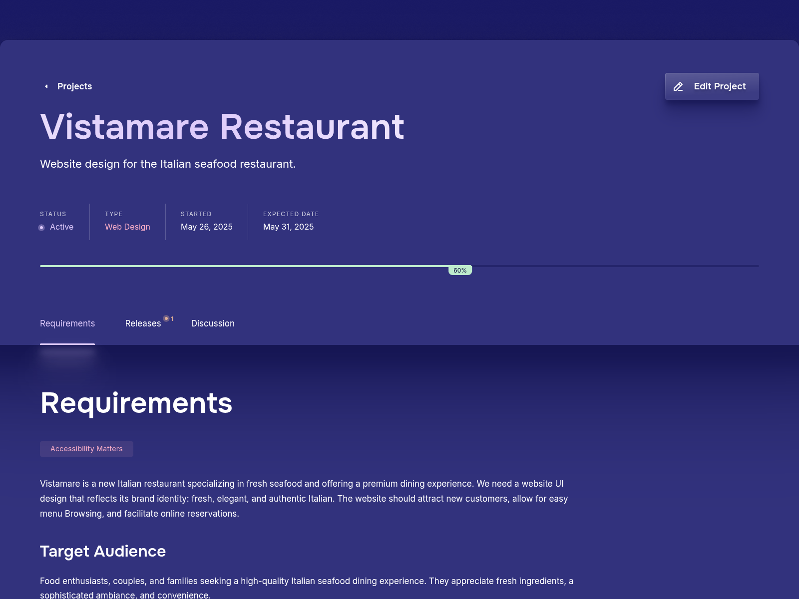 Web Design or Web Development Project in the Partner Account on the WDSGN.Agency
