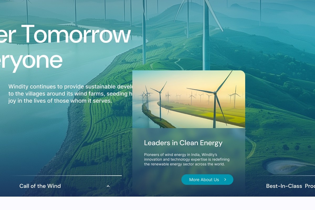 Windity - Web Design - Opened hero feature/post