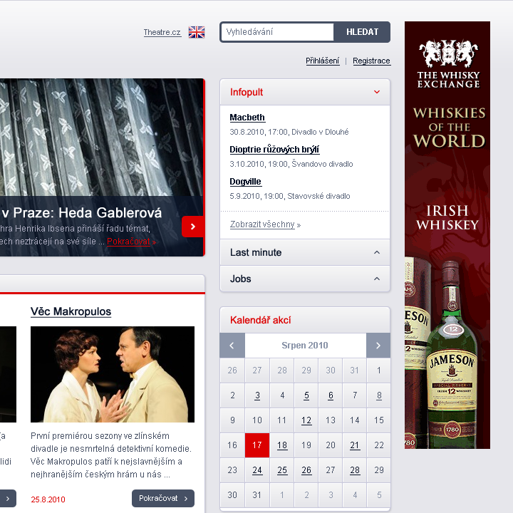 Divadlo.cz - Web Design - Articles, Search & Event Calendar